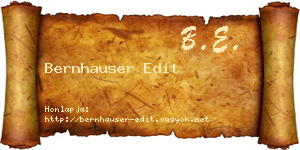 Bernhauser Edit névjegykártya